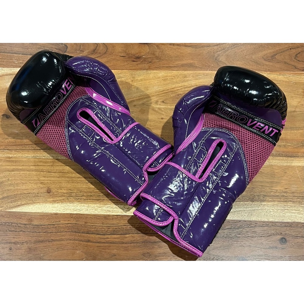 Title Aerovent Boxing Gloves Purple Pink Black Training Sparring Size Medium - Picture 5 of 11